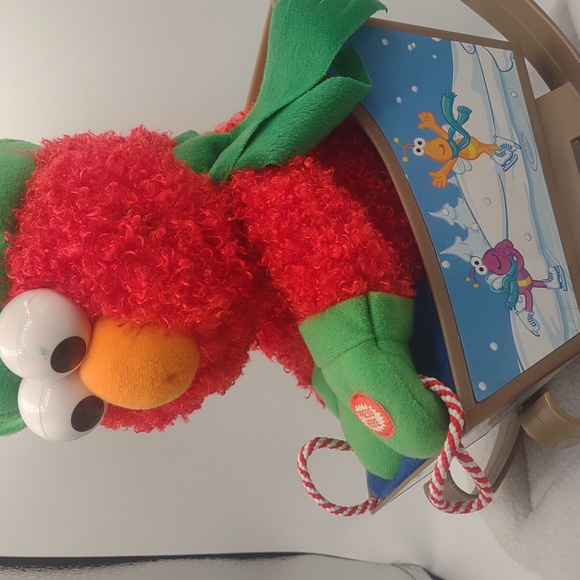 Sesame Street Other - Elmo Sesame Street In Sled Animated Sings Deck The Halls Christmas Plush 2010